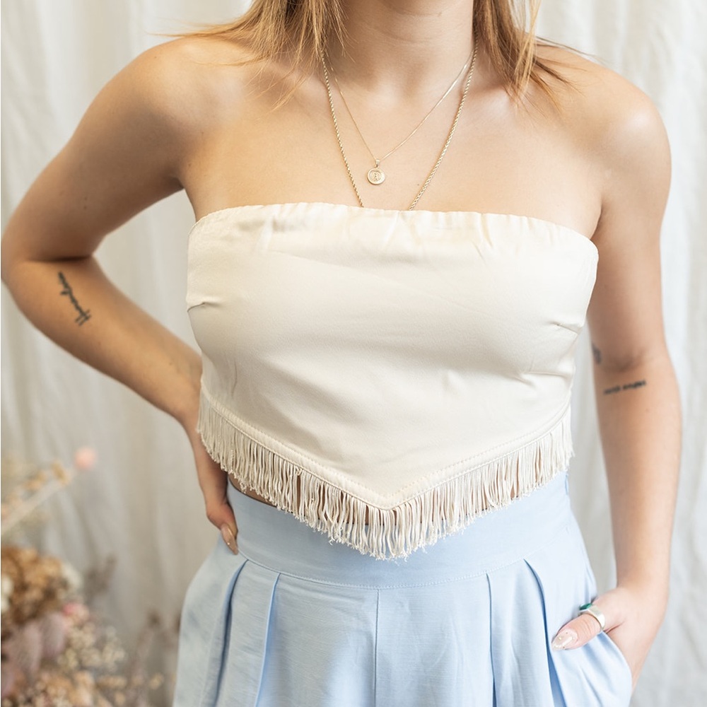 Cute cow girl fringe top